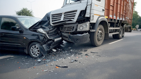 accident : Major accident in Patna, car collides with truck, five businessmen die