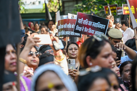 Women Reservation Bill Row: BJP Protests Outside Rahul Gandhi Residence