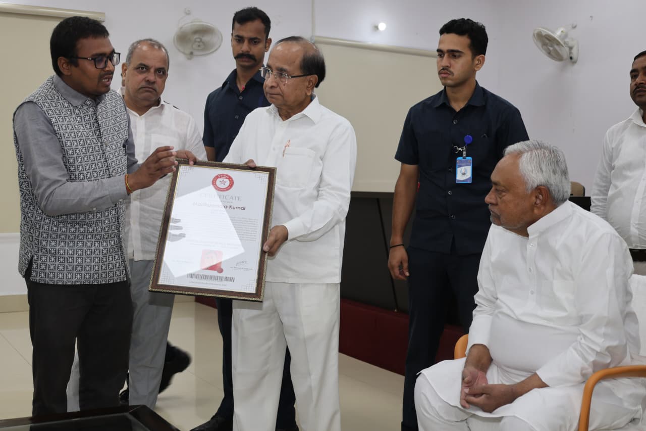 Madhurendra Kumar Enters Forbes Book of World Records, Honored by Nitish Kumar
