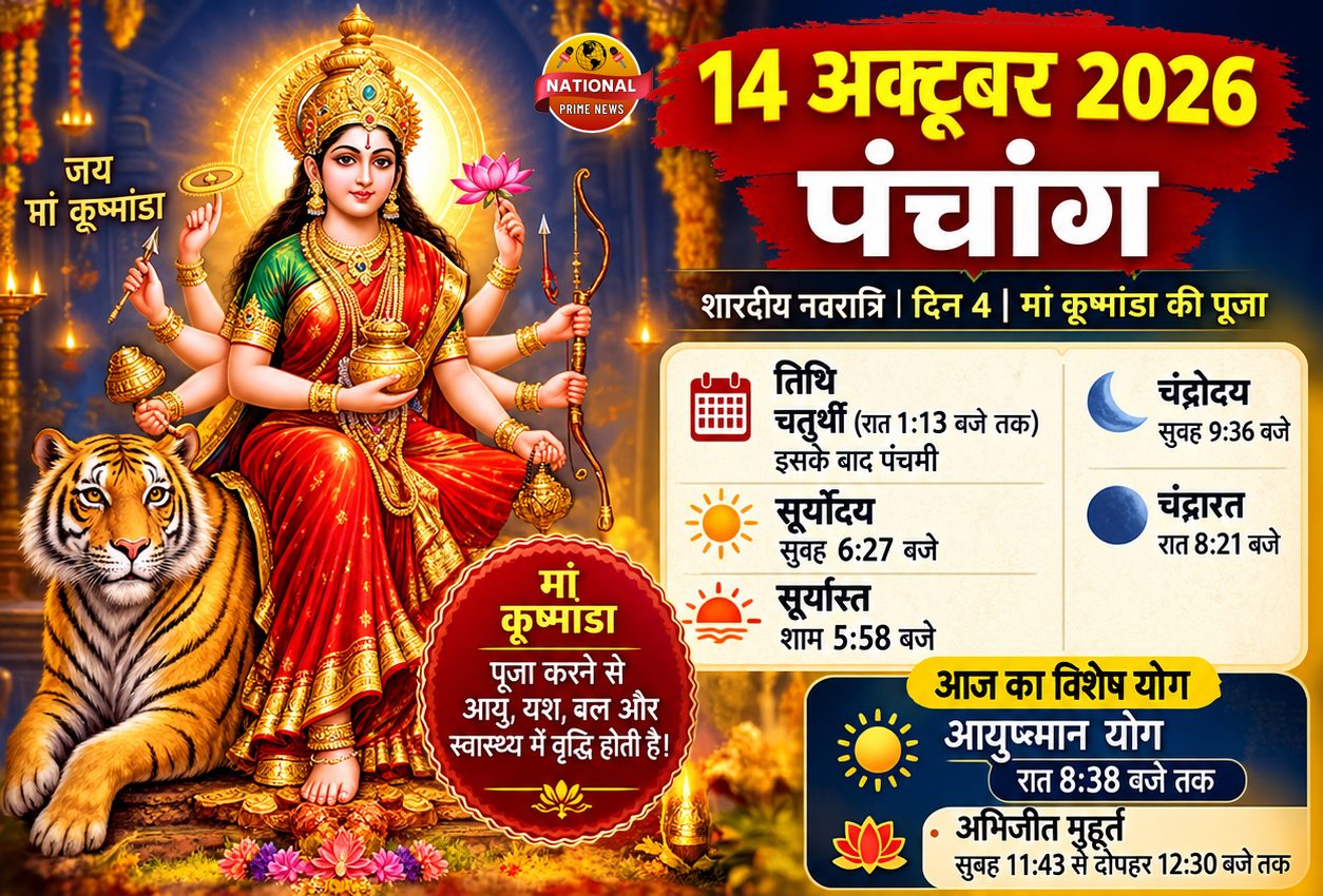 14 October Panchang 2026 : Maa Kushmanda Puja, Shubh Muhurat