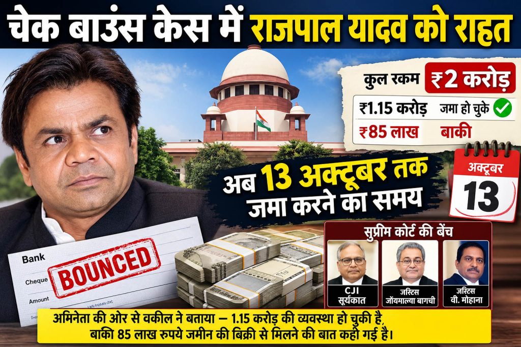 Rajpal Yadav Case : Supreme Court Gives Time for ₹85 Lakh